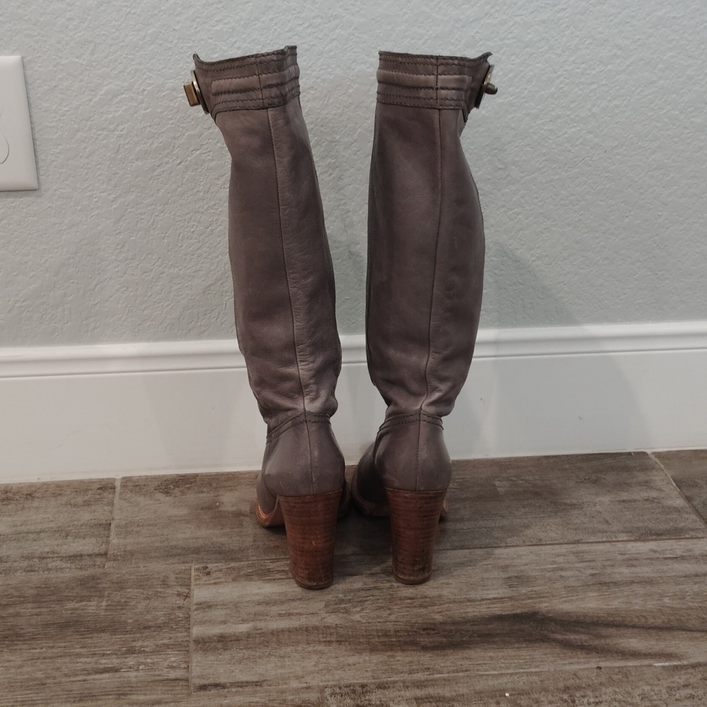 Coach Heeled Boots with Chunk Heel - Picture 3 of 6